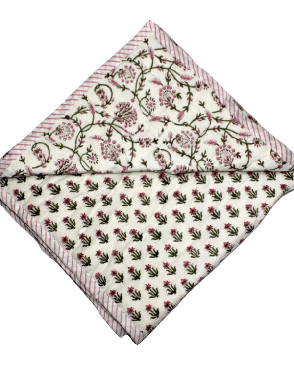 Pink Floral  Quilt