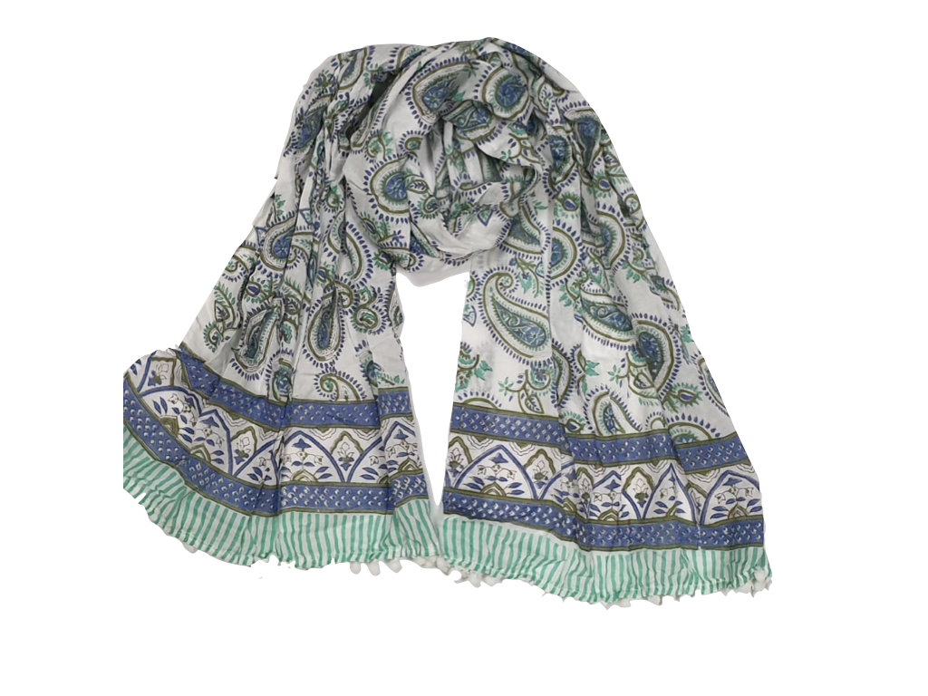 Hand Block Print Cotton Scarf