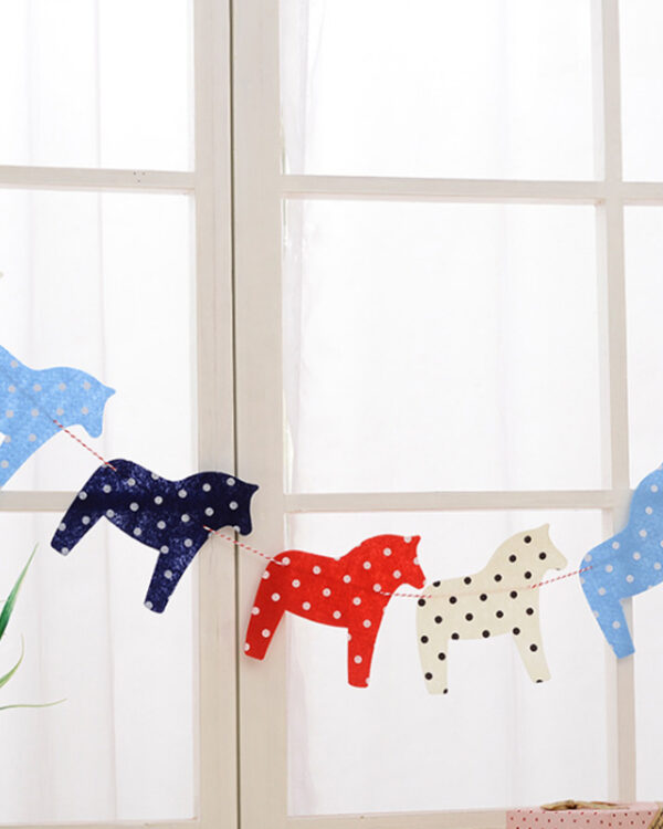 Dala Horse Garland  – Handcrafted Bunting Banner