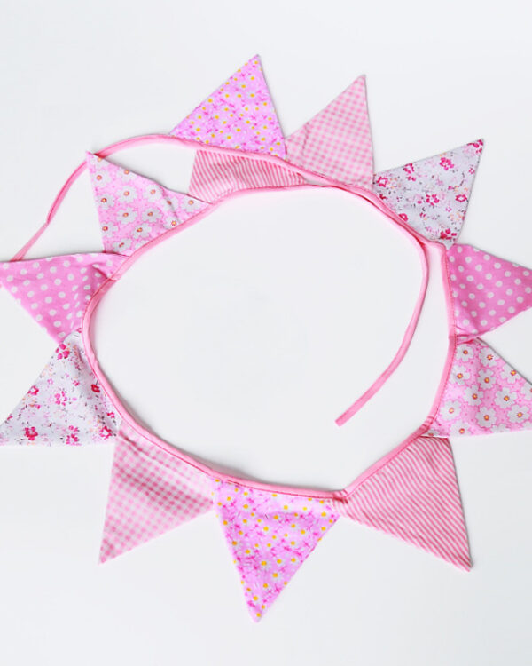 Pink Flag Garland – Handcrafted