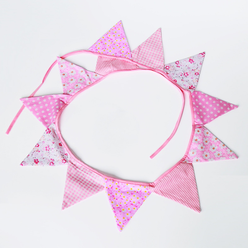 Pink Flag Garland – Handcrafted