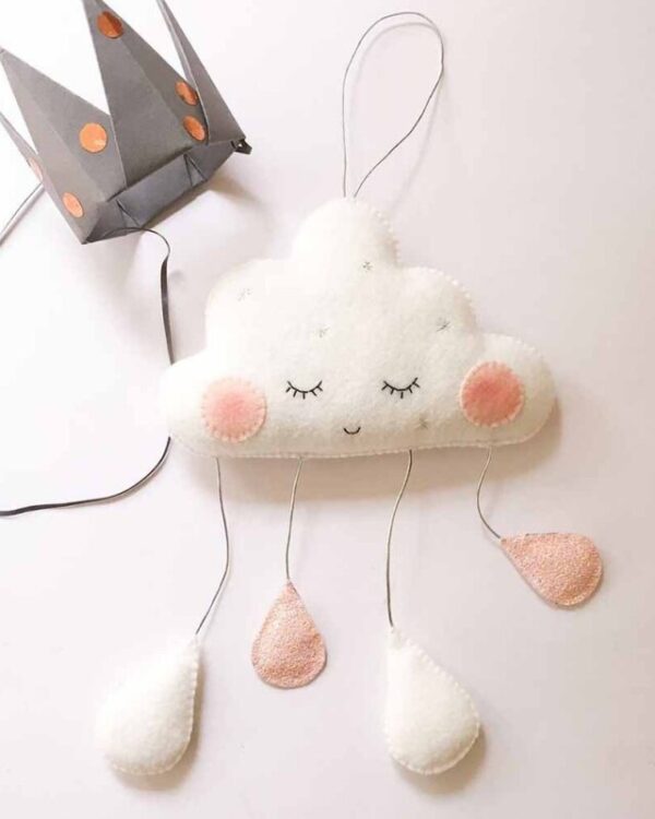 Hanging White Clouds With Droplets – Handcrafted