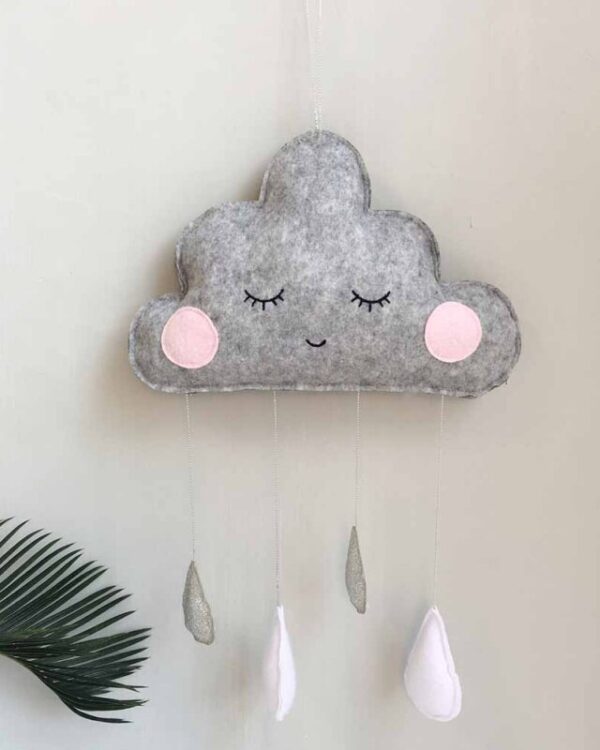 Hanging Grey Clouds With Droplets – Handcrafted