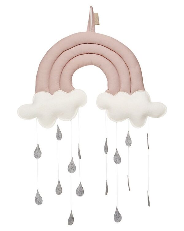 Hanging Pink Rainbow With clouds –  Handcrafted