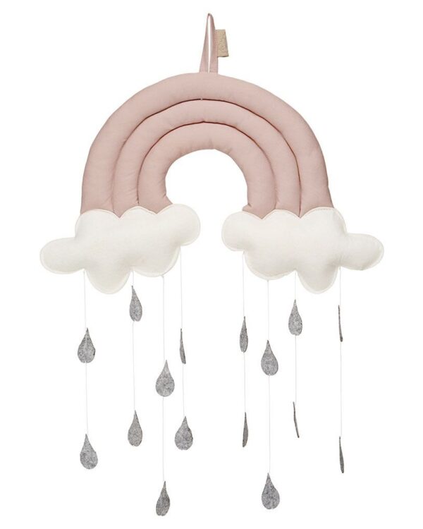 Hanging Grey Rainbow  With clouds-  Handcrafted