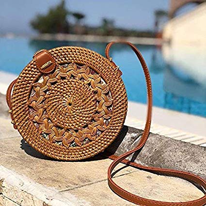 Boho Bamboo Round Bag