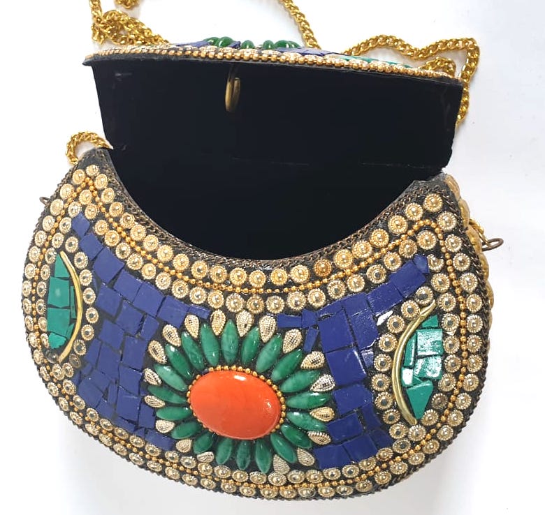 shop retailers Luxury Grey Stone Clutch purse, bag with Silver  Sling,Embroidery, sequin work and shoulder strap for Wedding, Evening Party  and Ethnic wear. | www.firstsaveholdings.com