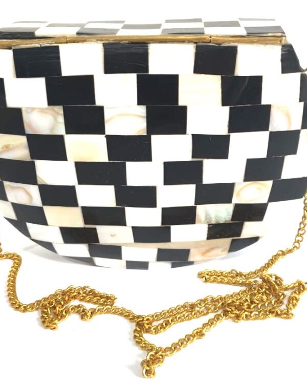 Check Stone Mosaic Clutches/ Purse