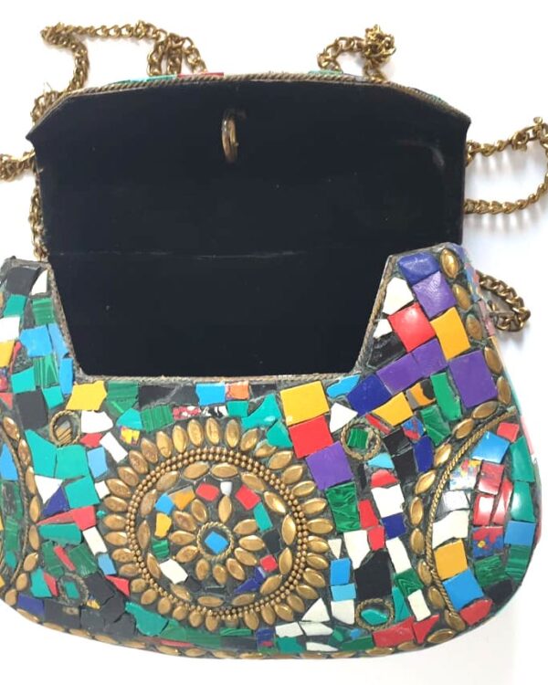 Multi Stone Mosaic Clutches/ Purse