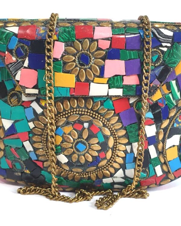 Multi Stone Mosaic Clutches/ Purse