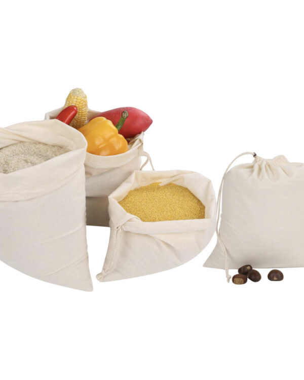 Earth Friendly Cotton Drawstrings Bag 5pc-Set