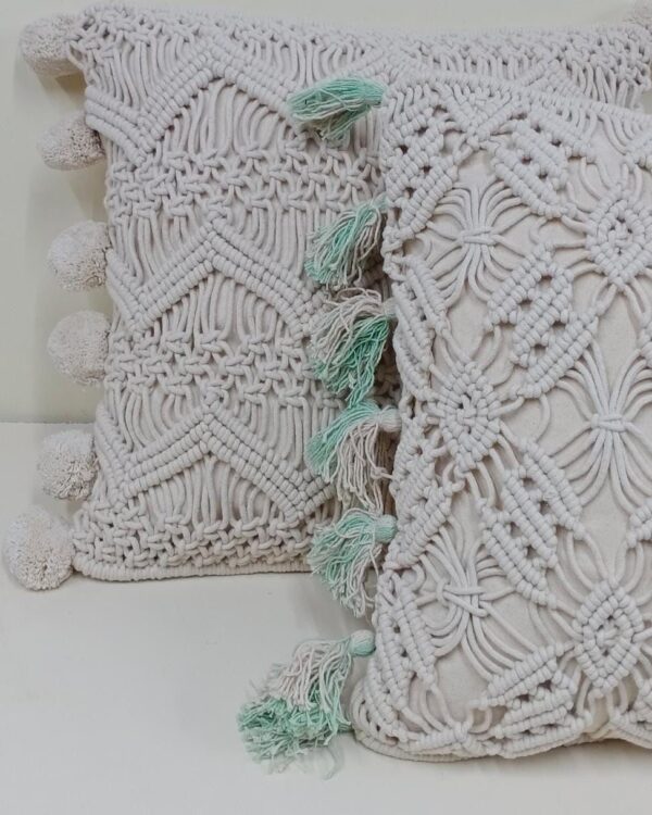 Macrame Handcrafted Cushion Cover With Filler