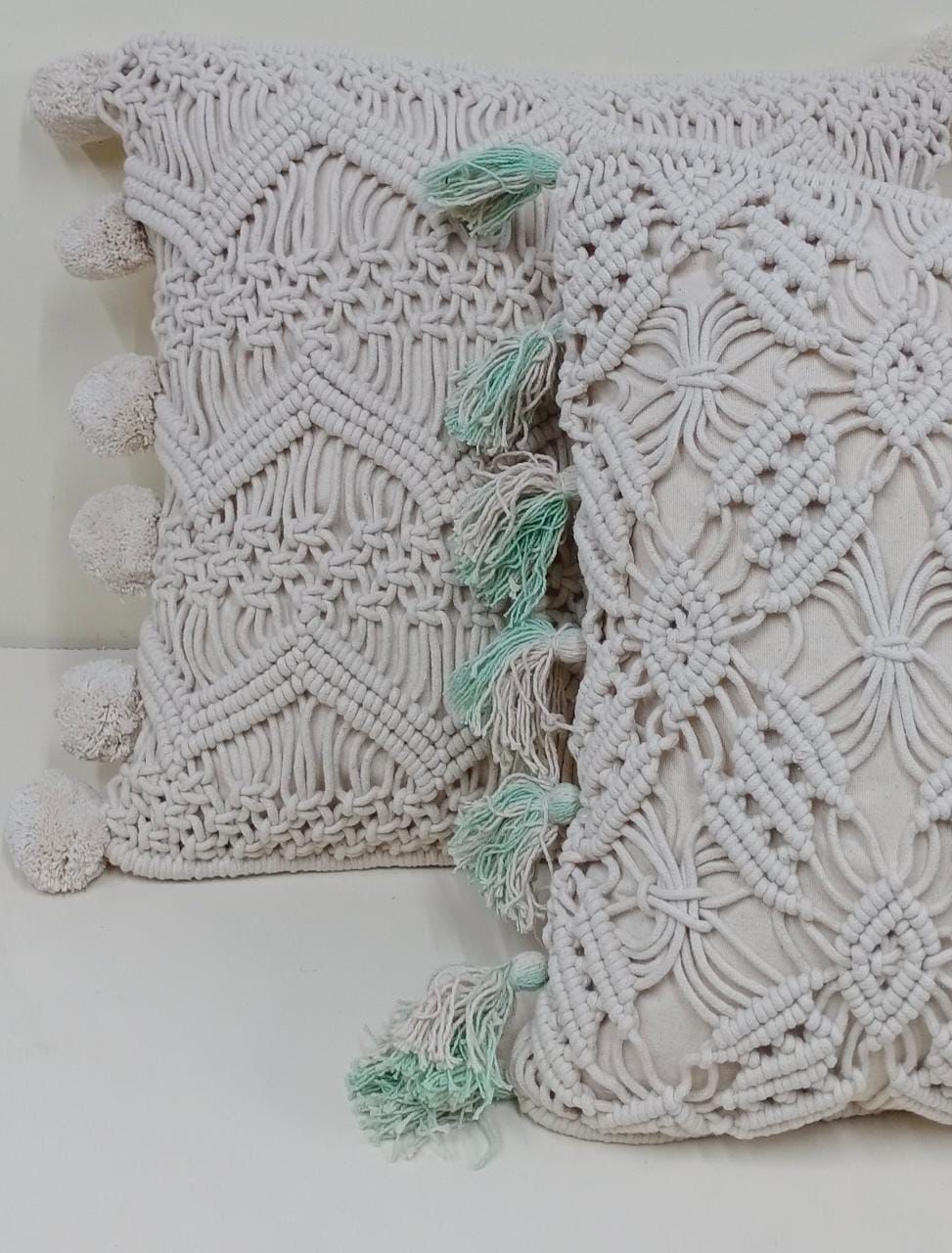 Macrame Handcrafted Cushion Cover With Filler