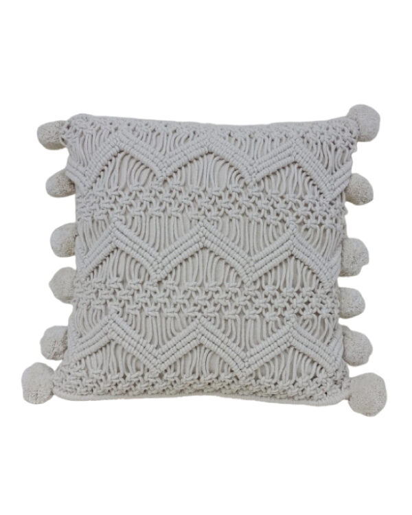 Macrame Handcrafted Cushion Cover With Filler