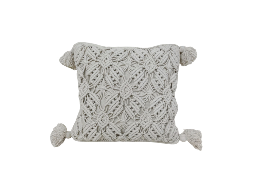 Macrame Handcrafted Cushion Cover With Filler