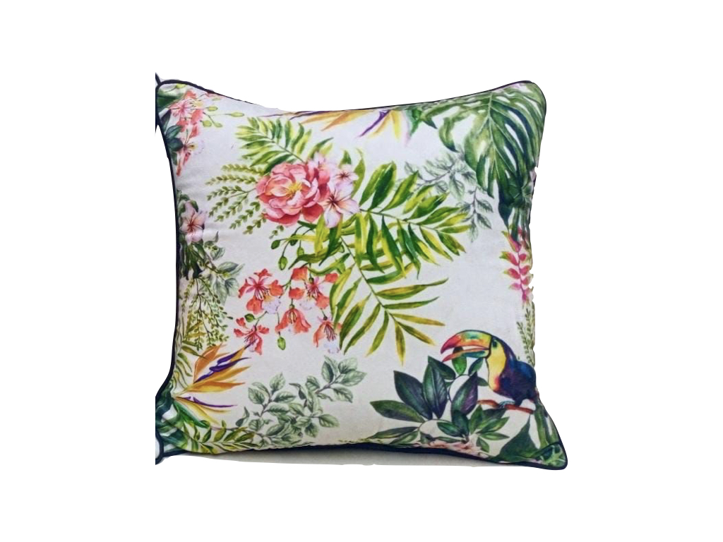 Tropical Forest Cushion Cover with Filler