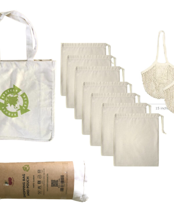 Cotton Shopping and storage Bags Set of 10