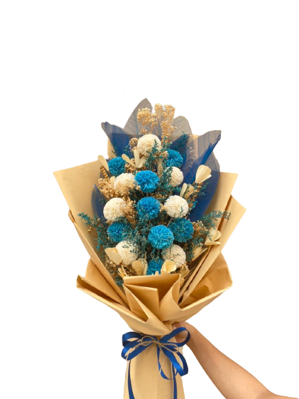 Blue And White Flowers Bouquet