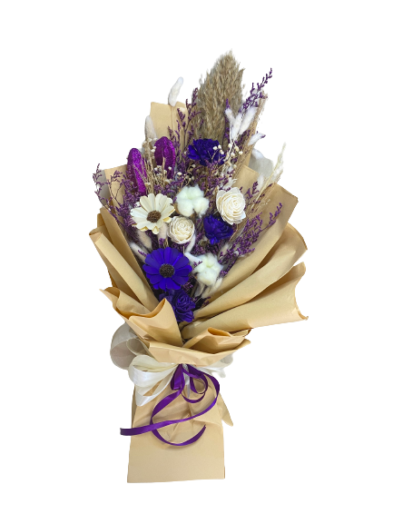 Violet Pleasant Dried Flowers Bouquet