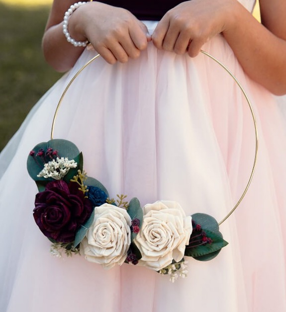 Flowers Wreath Bridesmaids Hoop/Ring assorted colors