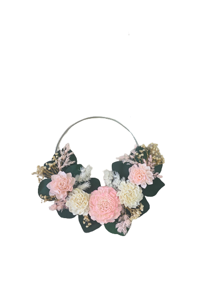 Flowers Wreath Bridesmaids Hoop/Ring Pink White colors