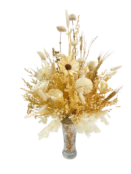 Elegant White Dried Flowers in a Vase
